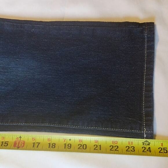 Vintage America Boho Straight Stretch Denim Blue Jeans 8 Short - Picture 4 of 8